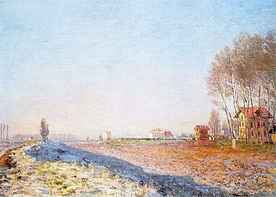The Plain of Colombes, White Frost, 1873 | Claude Monet | Giclée Leinwand Kunstdruck