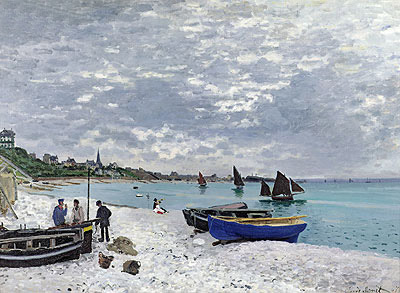 Der Strand von Sainte-Adresse, 1867 | Claude Monet | Giclée Leinwand Kunstdruck
