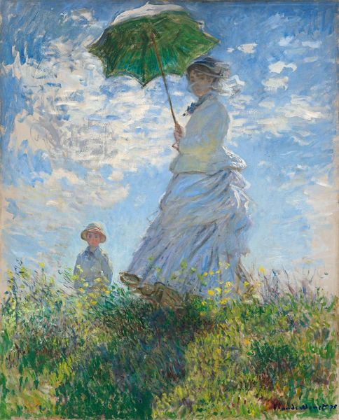Frau mit Sonnenschirm - Madame Monet und ihr Sohn, 1875 | Claude Monet