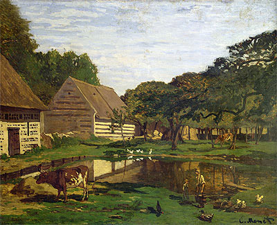 Farmyard in Normandy, c.1863 | Claude Monet | Giclée Leinwand Kunstdruck