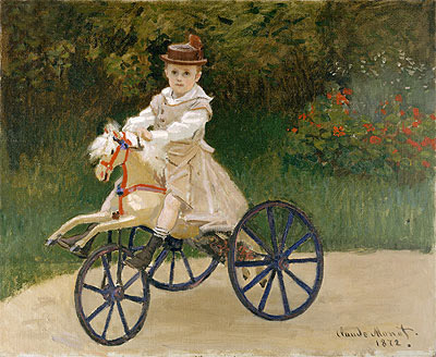 Jean Monet on His Horse Tricycle, 1872 | Claude Monet | Giclée Leinwand Kunstdruck