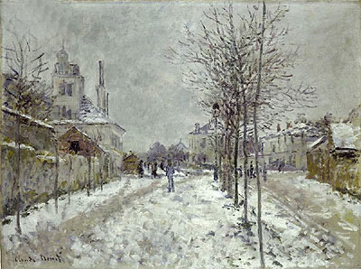 Der schneebedeckte Boulevard de Pontoise in Argenteuil, 1875 | Claude Monet | Giclée Leinwand Kunstdruck