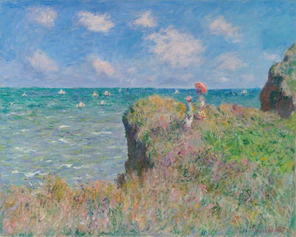 Monet | Cliff Walk at Pourville, 1882 | Giclée Canvas Print