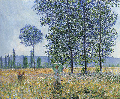 Unter den Pappeln, Sonnenlichteffekt, 1887 | Claude Monet