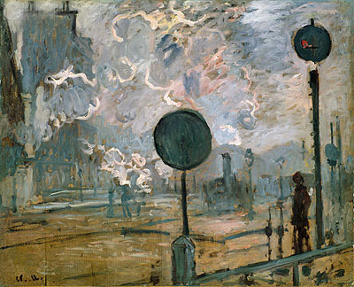 Exterior of Gaire Saint-Lazare Station (The Signal), 1877 | Claude Monet | Giclée Leinwand Kunstdruck