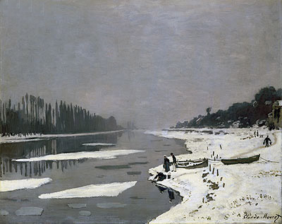 Ice on the Seine at Bougival, c.1864/69 | Claude Monet | Giclée Leinwand Kunstdruck