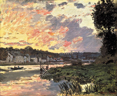 Claude Monet | The Seine at Bougival, Evening, 1869 | Giclée Canvas Print