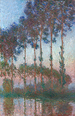 Poplars on the Banks of the River Epte at Dusk, 1891 | Claude Monet | Giclée Leinwand Kunstdruck
