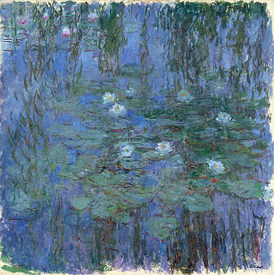 Blue Nympheas (Water-Lilies), c.1916/19 | Claude Monet | Giclée Leinwand Kunstdruck
