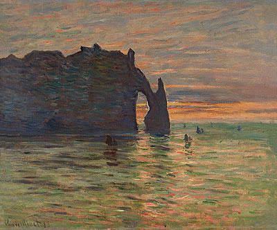 Sunset in Etretat, 1883 | Claude Monet | Giclée Leinwand Kunstdruck