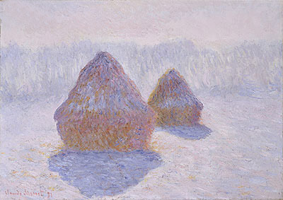 Haystacks (Effect of Snow and Sun), 1891 | Claude Monet | Giclée Canvas Print