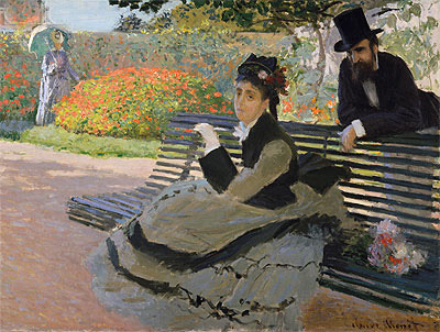 Camille Monet on a Garden Bench, 1873 | Claude Monet | Giclée Leinwand Kunstdruck