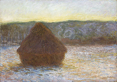 Stack of Wheat (Thaw, Sunset), 1891 | Claude Monet | Giclée Canvas Print