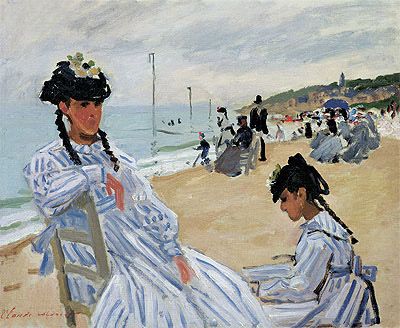 On the Beach at Trouville, 1870 | Claude Monet | Giclée Canvas Print