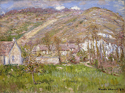 Hamlet on a Cliff near Giverny , 1883 | Claude Monet | Giclée Leinwand Kunstdruck