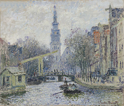 Canal a Amsterdam, 1874 | Claude Monet | Giclée Leinwand Kunstdruck