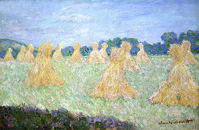 Haystacks, The Young Ladies of Giverny, Sun Effect, n.d. | Claude Monet | Giclée Canvas Print