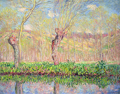 Spring, River Bank at Epte, 1885 | Claude Monet | Giclée Leinwand Kunstdruck