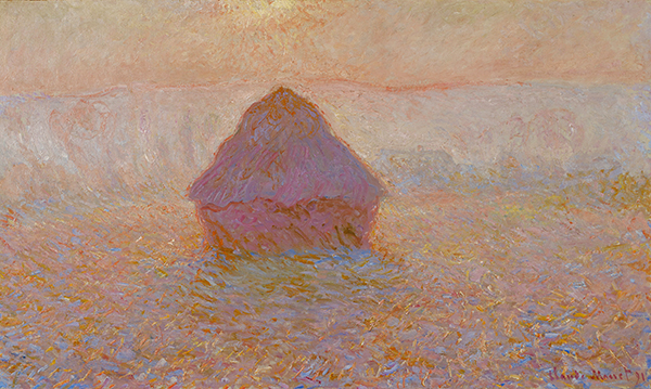 Getreidestapel, Sonne im Nebel, 1891 | Claude Monet | Giclée Leinwand Kunstdruck