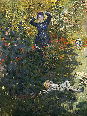 Camille and Jean in the Garden at Argenteuil, n.d. | Claude Monet | Giclée Canvas Print