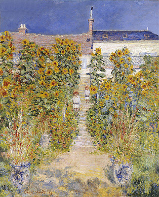 The Artist's Garden at Vetheuil, 1881 | Claude Monet | Giclée Leinwand Kunstdruck