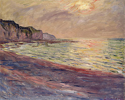 Claude Monet | The Beach at Pourville, Setting Sun, 1882 | Giclée Canvas Print