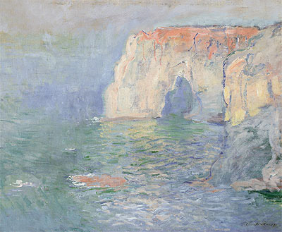 Claude Monet | Etretat: The Manneport, Reflections on the Water, 1885 | Giclée Canvas Print