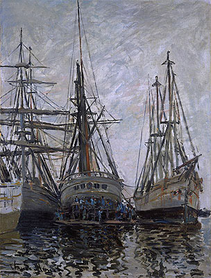 Claude Monet | Boats in a Harbour, c.1873 | Giclée Canvas Print