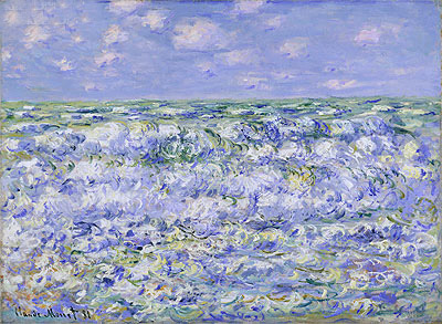 Monet | Waves Breaking, 1881 | Giclée Canvas Print