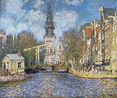The Zuiderkerk, Amsterdam (Looking up the Groenburgwal), c.1874 | Claude Monet | Giclée Canvas Print