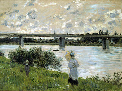 The Promenade with the Railroad Bridge, Argenteuil, 1874 | Claude Monet | Giclée Canvas Print