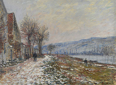 Claude Monet | The Riverbank at Lavacourt, Snow, 1879 | Giclée Leinwand Kunstdruck