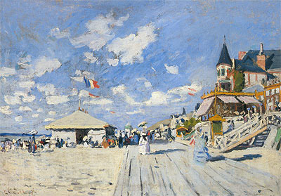 Claude Monet | The Beach at Trouville, 1870 | Giclée Leinwand Kunstdruck