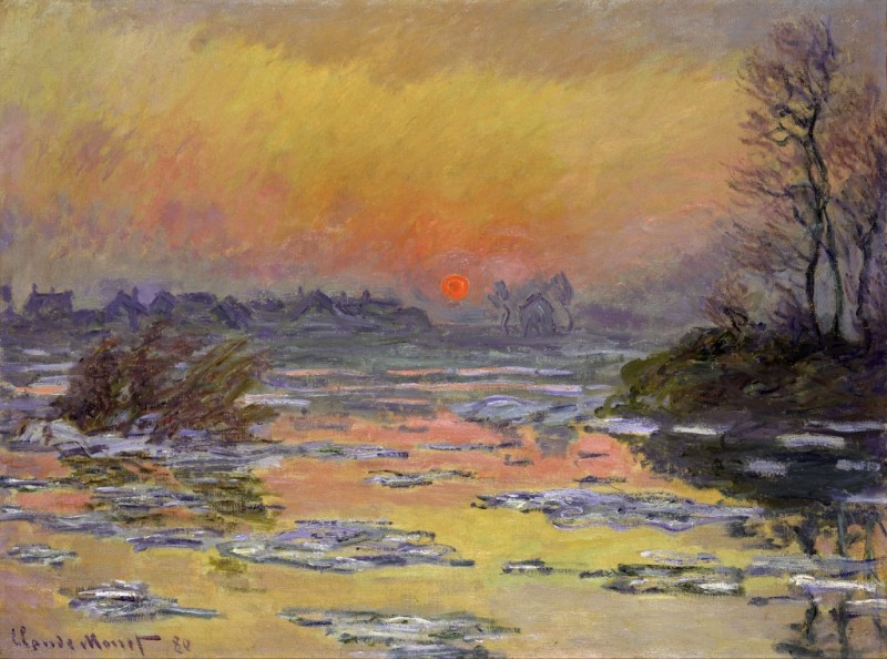 Sunset on the Seine at Lavacourt, 1880 | Claude Monet | Giclée Canvas Print