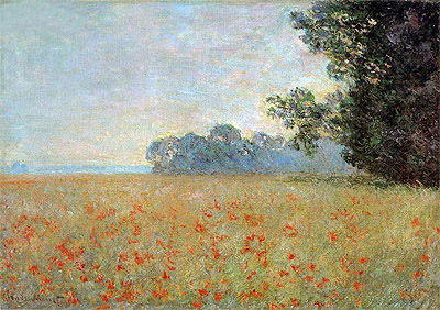 Oat and Poppy Field, 1890 | Claude Monet | Giclée Canvas Print