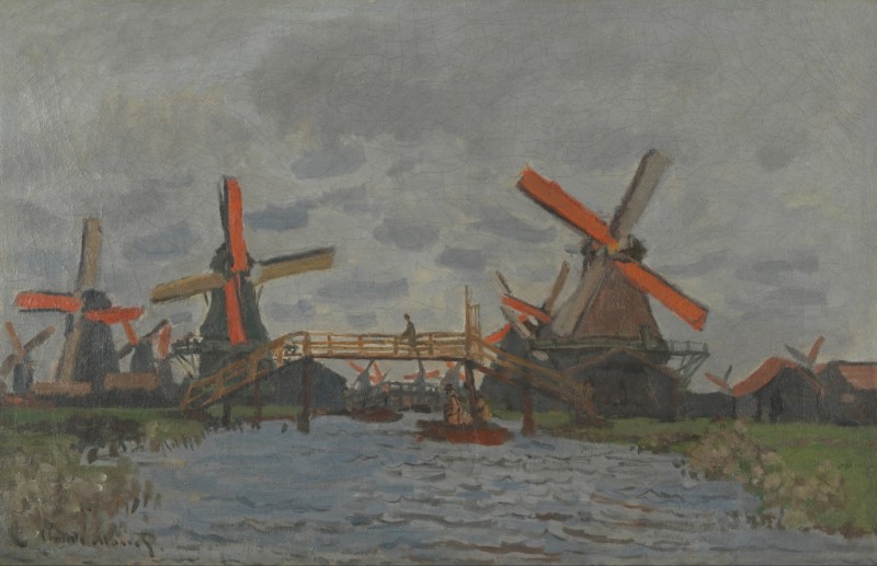 Mühlen in der Westziderveld bei Zaandam, 1871 | Claude Monet | Giclée Leinwand-Kunstdruck