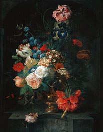 Still Life with Flowers, 1721 by Coenraet Roepel | Canvas Print