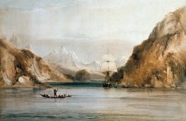 HMS Beagle at Tierra del Fuego, undated von Conrad Martens | Giclée-Kunstdruck