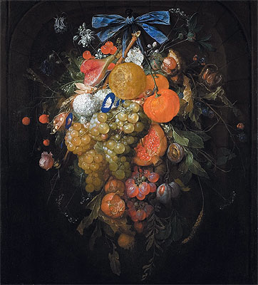 Festoon with Fruits and Flowers , Undated | Cornelis de Heem | Giclée Canvas Print