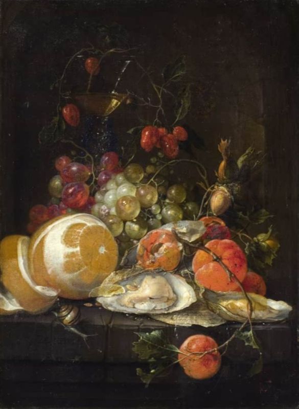 Fruit Still Life With Oysters, 1650/1699 | Cornelis de Heem | Giclée Canvas Print