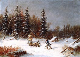 The Caribou Hunters, 1866 von Cornelius Krieghoff | Leinwand Kunstdruck