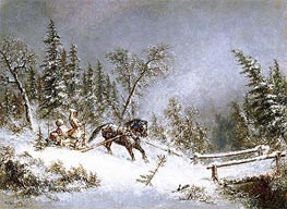 Cornelius Krieghoff | Winter Scene, Blizzard | Giclée Canvas Print