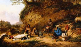 Indian Encampment at Big Rock, c.1853 von Cornelius Krieghoff | Leinwand Kunstdruck