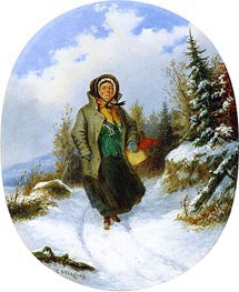 Going to Market, c.1860 von Cornelius Krieghoff | Leinwand Kunstdruck
