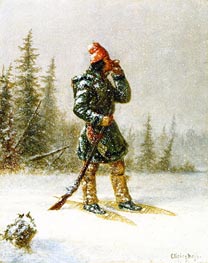 Calling the Moose, c.1860 by Cornelius Krieghoff | Canvas Print