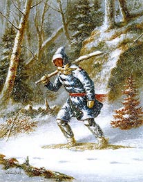 Hunter in a Blizzard, c.1858 von Cornelius Krieghoff | Leinwand Kunstdruck