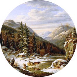 Early Winter on the St. Anne's, below Quebec | Cornelius Krieghoff | Gemälde Reproduktion