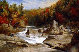 The St. Anne Falls near Quebec from Above and Looking Upward | Cornelius Krieghoff | Painting Reproduction
