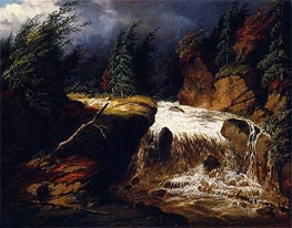 The Passing Storm, St. Féréol, 1854 von Cornelius Krieghoff | Leinwand Kunstdruck