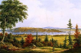 Quebec from Pointe-Lévis, 1853 von Cornelius Krieghoff | Leinwand Kunstdruck